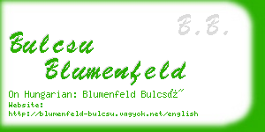bulcsu blumenfeld business card